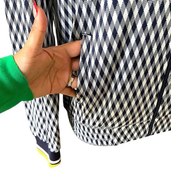 Fila Women's Y2K Argyle Full Zip Jacket Blue White Yellow Size Small - Picture 7 of 12